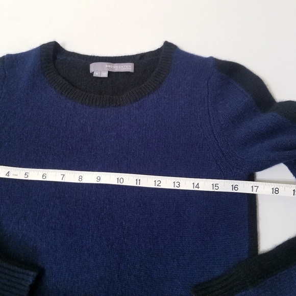 🌸 360 Sweater | 100% Cashmere Color Block Sweater S - Picture 3 of 12